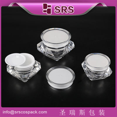 Αγορά SRS Κίνα Κατασκευαστές χονδρικό 5ml 15ml 30ml 50ml πλαστική κρέμα ακρυλικό διαμαντένιο βάζο online manufacture