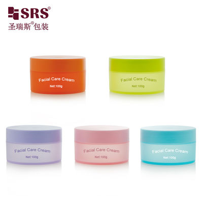 Αγορά SRSQ 100g PP PCR Injection Custom Color Matte In Mold Plastic Cream Jar Container For Facial Cream online manufacture