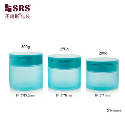 Αγορά PET007 200g 250g 300g Plastic PET Cream Jar With Flip Cap For Body Scrub Toner Pads Wirh Spoon online manufacture