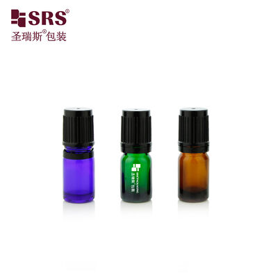 Αγορά SRS Amber Glass Roll On Bottle 5ml With Steel Gemstone Glass Ball For Essential Oil online manufacture