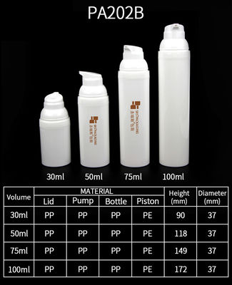 Αγορά 30 ml 50 ml 75 ml 100 ml ενέσιμη λευκή φιλική προς το περιβάλλον μπουκάλι αντλίας pp χωρίς αέρα online manufacture