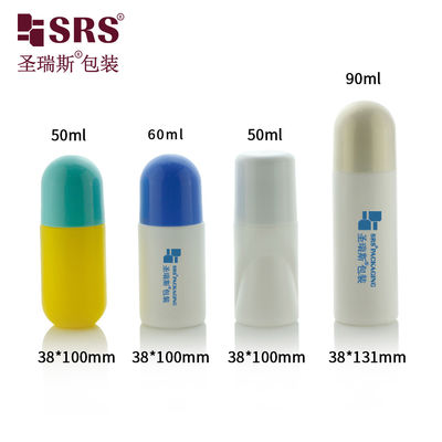 Αγορά 50ml 60ml 90ml Μεγάλο μέγεθος PP PCR Custom Color Ανακυκλωμένο Περιβαλλοντικά φιλικό Roll On Deodorant μπουκάλι online manufacture