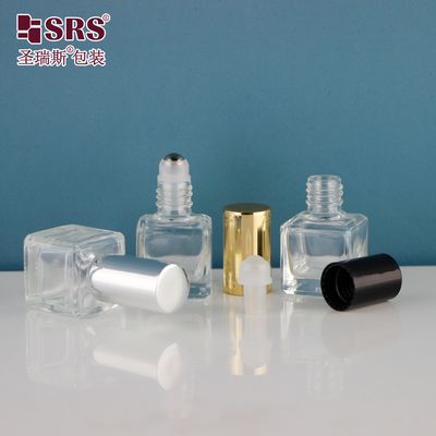 6 ml κενό άρωμα τετράγωνο διαφανές μεταλλικό κυλίνδριο μπουκάλι γυαλί