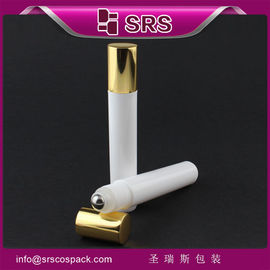 SRS 15 ml κενή κρέμα ματιών κυλίνδρος στην συσκευασία του προμηθευτή, κυλίνδριο μπουκάλι με γυαλιστερό χρυσό καπάκι