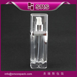 σαφή τετραγωνική μορφή L051 15ml 30ml 60ml 120ml καθαρή φιάλη λοσιόν αντλία