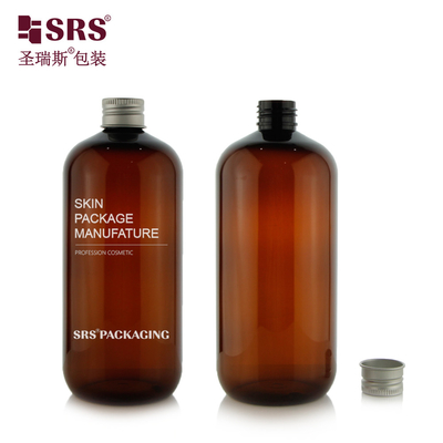SRS Στρογγυλό Boston Shape Toner 500 ml Μεγάλης χωρητικότητας πλαστικό PCR Περιβαλλοντικά φιλικό μπουκάλι PET Amber
