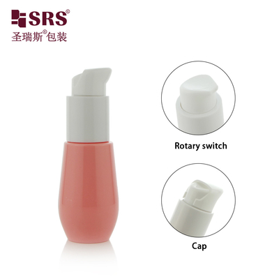 30 ml Cute Injection Custom Color Plastic Ανακυκλωμένο υπόστρωμα σε σχήμα U Λοσιόν αντλία Ροζ μπουκάλι PET