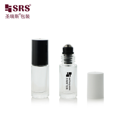 5 ml Mini Cute Glass Roll On Bottle Διαφανές με αλουμινένιο κάλυμμα