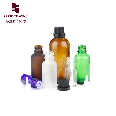 5ml 10ml 15ml 20ml 30ml 50ml 100ml Άδειο πράσινο μπλε κεχριμπαρένιο σαφές γυάλινο μπουκάλι με καπάκι CRC