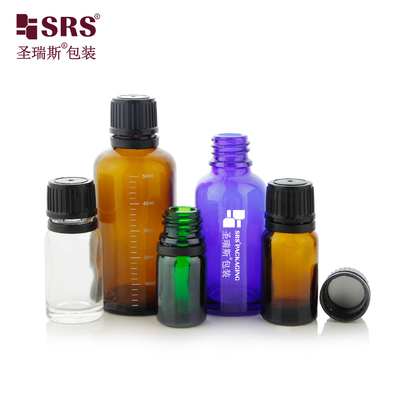 5ml 10ml 15ml 20ml 30ml 50ml 100ml Κενά γυάλινα μπουκάλια της Βοστώνης με προστασία από παιδιά