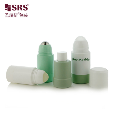 50 ml 75 ml κενό αναπληρώσιμο PP PCR ανακυκλωμένο ενέσιμο Custom Color Deodorant Luxury Roll On Bottle
