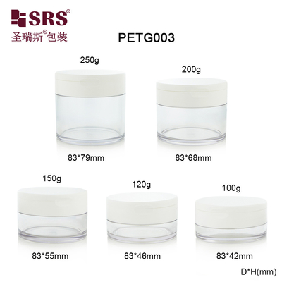 PETG003 100g 120g 150g 200g 250g Διαφανές PETG πλαστικό δοχείο για κρέμα προσώπου