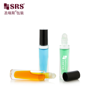 GB1-5ml Πυκνός τοίχος Διαφανής κενός τσέπης Μέγεθος χαριτωμένο πλαστικό κάλυμμα Κύλινδρο σχήμα Nail Oil Applicator Glass Roll On Bottle