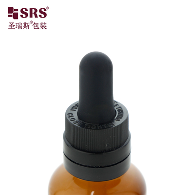 D007 5ml 10ml 15ml 30ml 50ml 100ml γυάλινο μπουκάλι κεχριμπαρά με έντυπο όγκου για συσκευασία αιθέριας ύλης