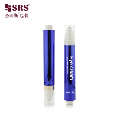 AY 10ML 15ML Ανακυκλωμένη πλαστική αντλία διανομής σχεδιασμός ρόλο μπάλα εξοπλισμένο μπουκάλι για σκοτεινό κύκλο μειώνοντας κρέμα ματιών