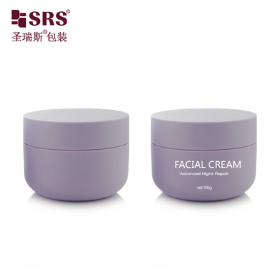 SRSOA 100g Στρογγυλό κάτω μέρος Custom Frosted χρωματιστή πλαστική PP κρέμα βάζο συσκευασία Τύπος λογότυπο