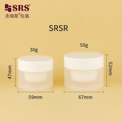 SRSR 30g 50g Άδειο καλλυντικό ενέσιμο πλαστικό βάζο κρέμας αντικαταστάσιμο διαυγές δοχείο