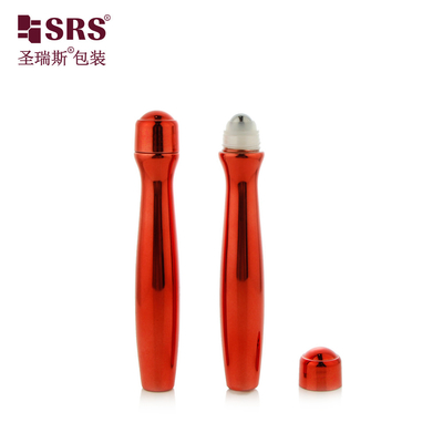 SRS8447-15ML Λάμψη μεταλλική PETG κυλίνδρια σε μπουκάλια για γυαλί για τα μάτια με θεραπευτική λειτουργία μασάζ στις συσκευασίες καλλυντικών