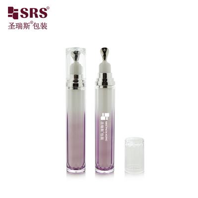 LR001-15ML Προσαρμογή Χρωματισμένο χρώμα κλίσης Ακρυλικό διπλό τοίχωμα μπουκάλι με μεταλλικό εφαρμοστή για κρέμα ματιών