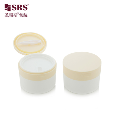 SRS1 120g 150g Custom Light Warm White PP PCR Ανακυκλωμένο Κρέμα Σκρουμπ Σώματος Κύπελλο Κύπελλο με κουτάλι