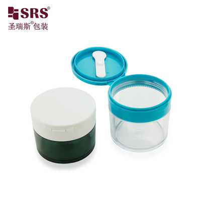 PETG003 100g 120g 150g 200g 250g Ενέσιμα Προσαρμοσμένο ημιδιαφανές χρώμα πλαστικό βάζο καθαρισμού σώματος κουτάλι με μαγνήτη
