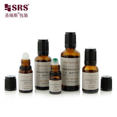 BLPF 5ml 10ml 15ml 20ml 30ml 50ml 100ml Στρογγυλό γυάλινο Boston Roll On Flask Με TE Ασφαλές κάλυμμα για αιθέρια έλαια