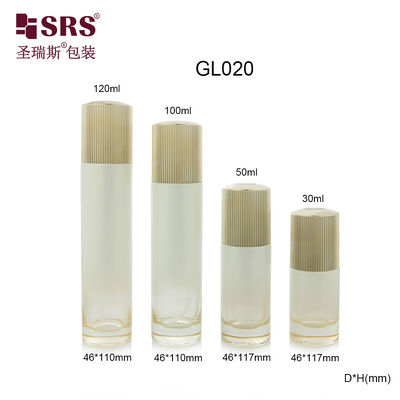 GL020 30ml 50ml 100ml 120ml Luxury Empty Transparent Glass Bottle With Lotion Pump Για καλλυντικές κρέμες