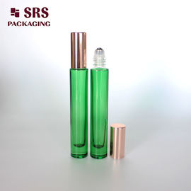 10 ml διαυγές πράσινο παχύ τοιχωμένο γυάλινο ρόλο σε φιάλη για αρωματικό έλαιο