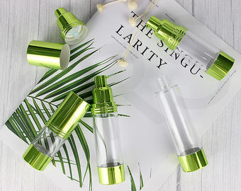 15ml 30ml 40ml 50ml 80ml 100ml 120ml πλαστικό μπουκάλι SAN με μεταλλικό πράσινο αέρα