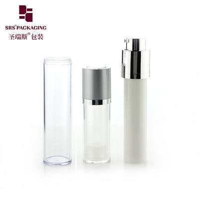στρογγυλό σχήμα 15ml 30ml 50ml ακρυλική κενή αντλία πίεσης λοσιόν χωρίς αέρα
