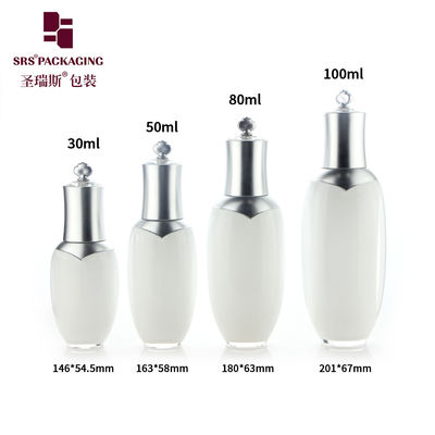 30ml 50ml 80ml 100ml πολυτελή στέμμα σχήμα ακρυλική λοσιόν μπουκάλι καλλυντικά